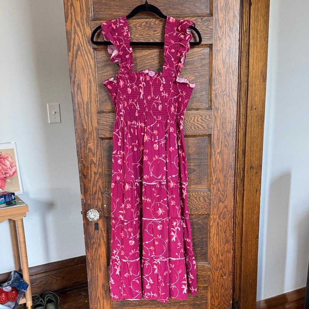 Maroon Floral Nap Dress